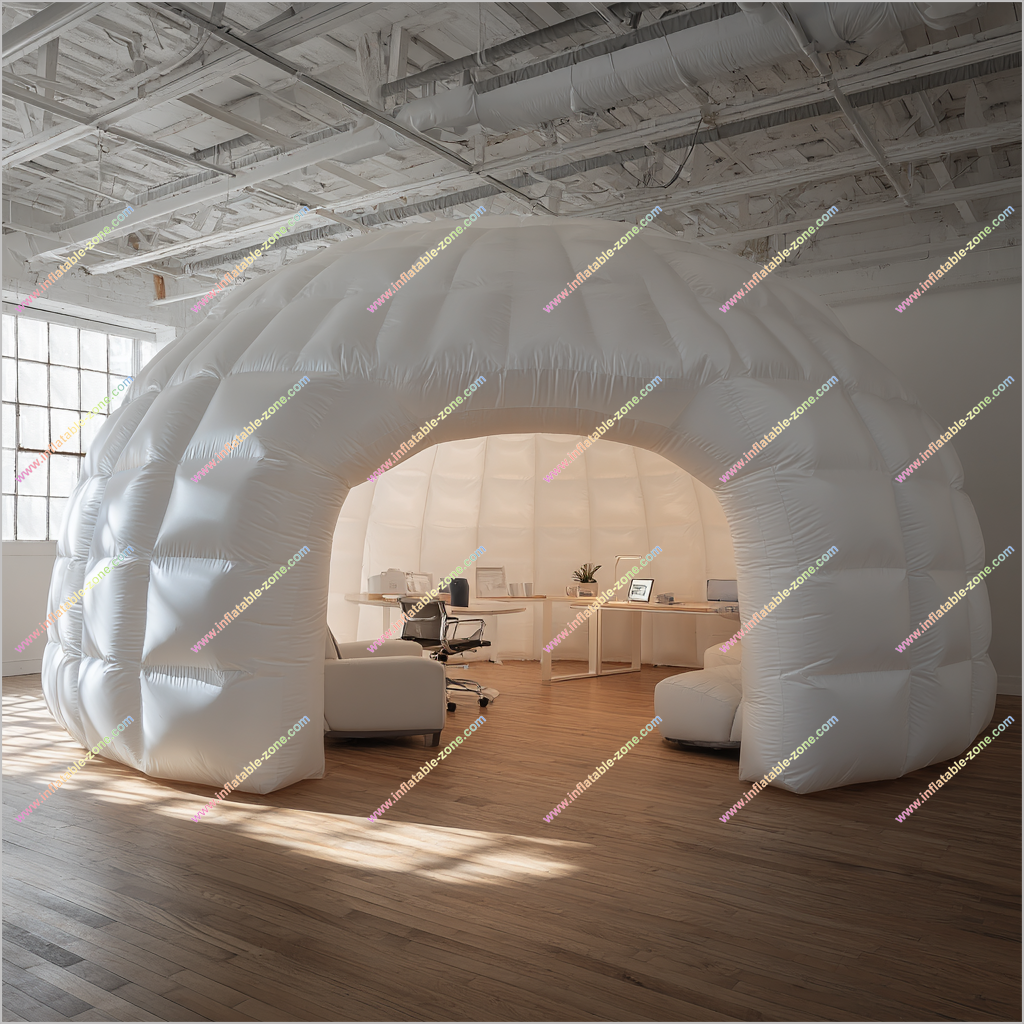 Portable Inflatable Office Exhibition Equipment White Inflatable Dome Tent Office Pod For Home
