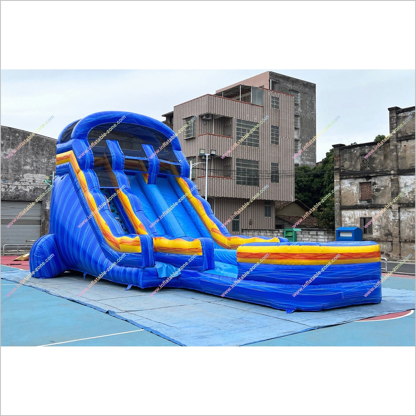 Commercial Park Equipment Inflatable Pool And Water Slide Jumpy House Near Me Dual Lane Water Slide For Sale - Inflatable-Zone