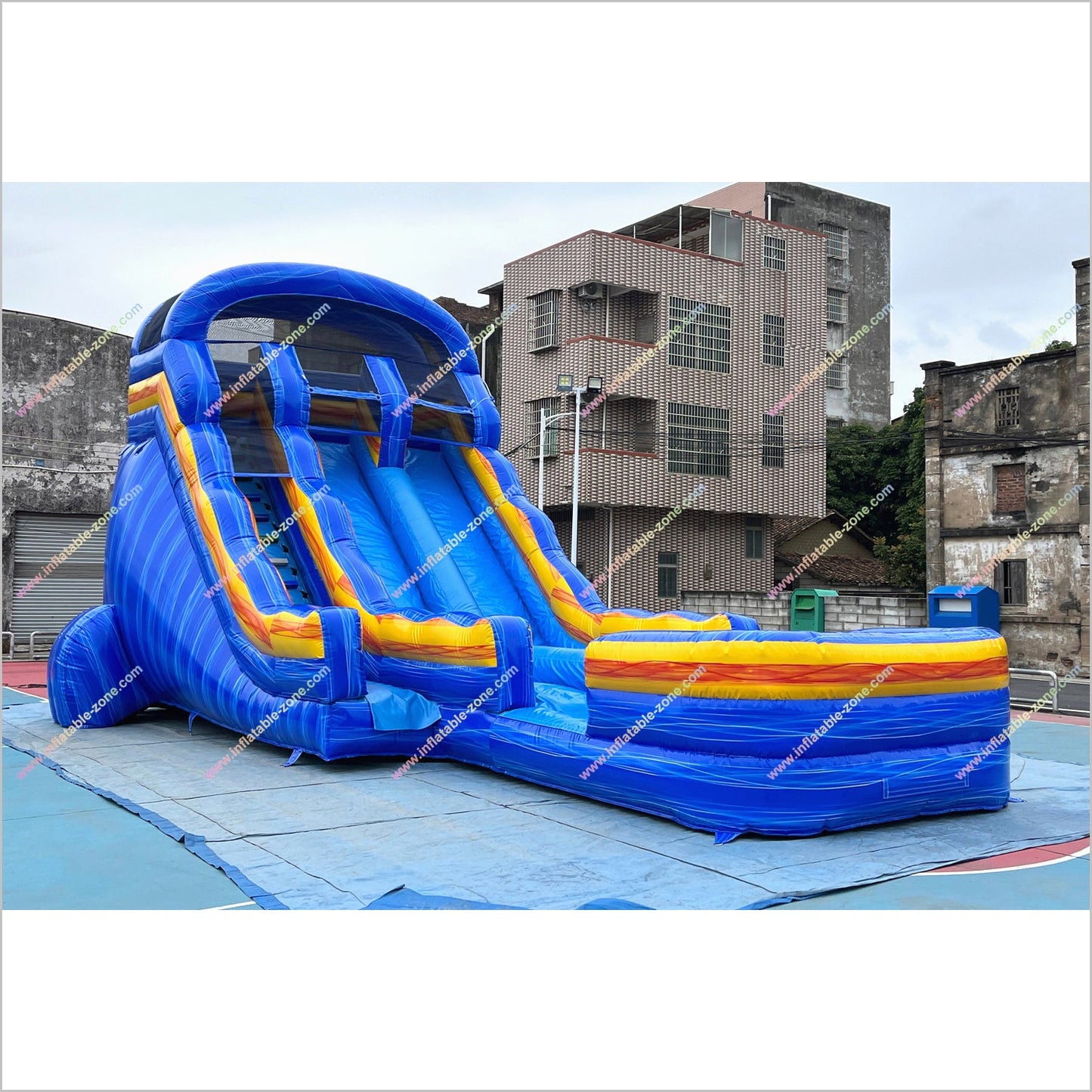 Commercial Park Equipment Inflatable Pool And Water Slide Jumpy House Near Me Dual Lane Water Slide For Sale - Inflatable-Zone