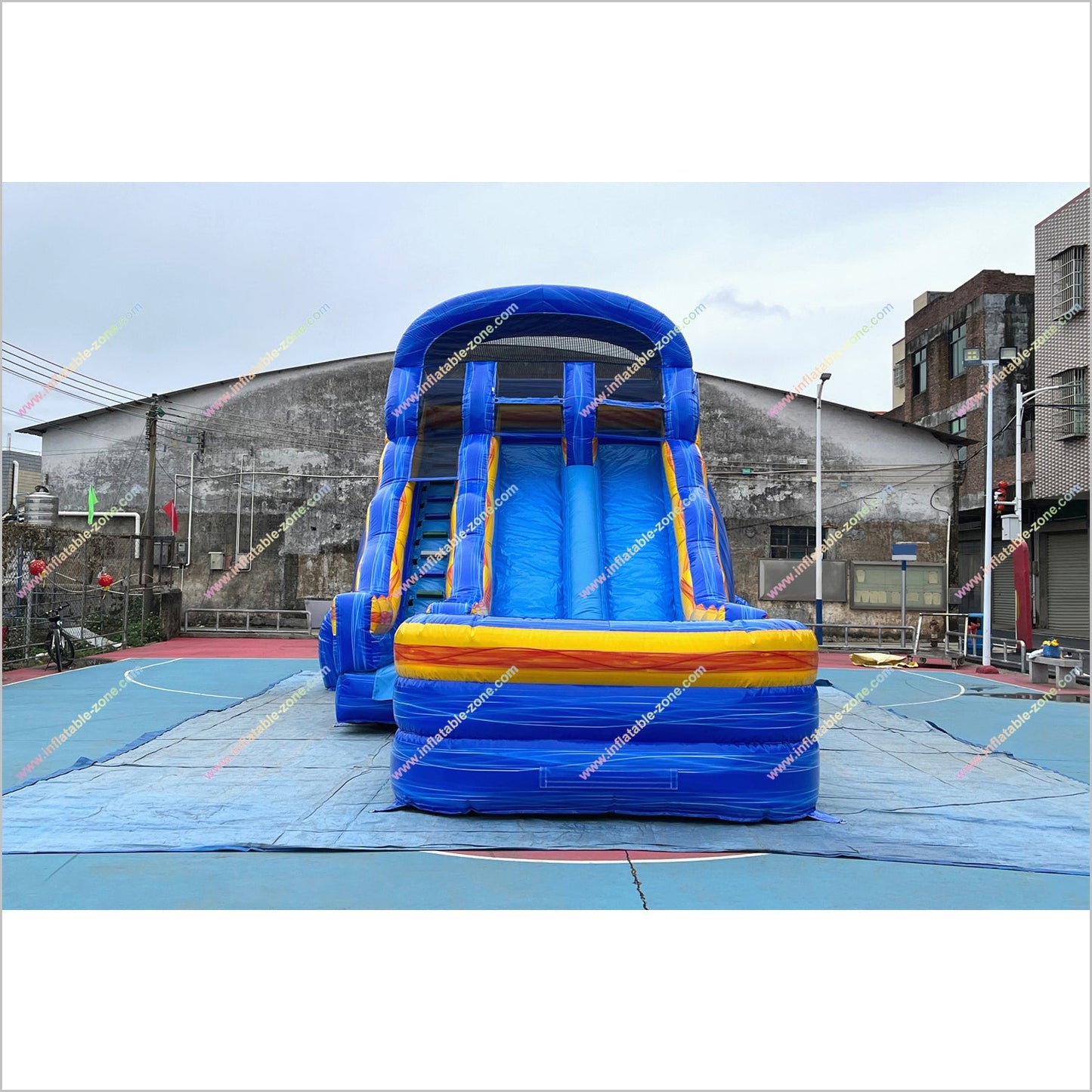 Commercial Park Equipment Inflatable Pool And Water Slide Jumpy House Near Me Dual Lane Water Slide For Sale - Inflatable-Zone