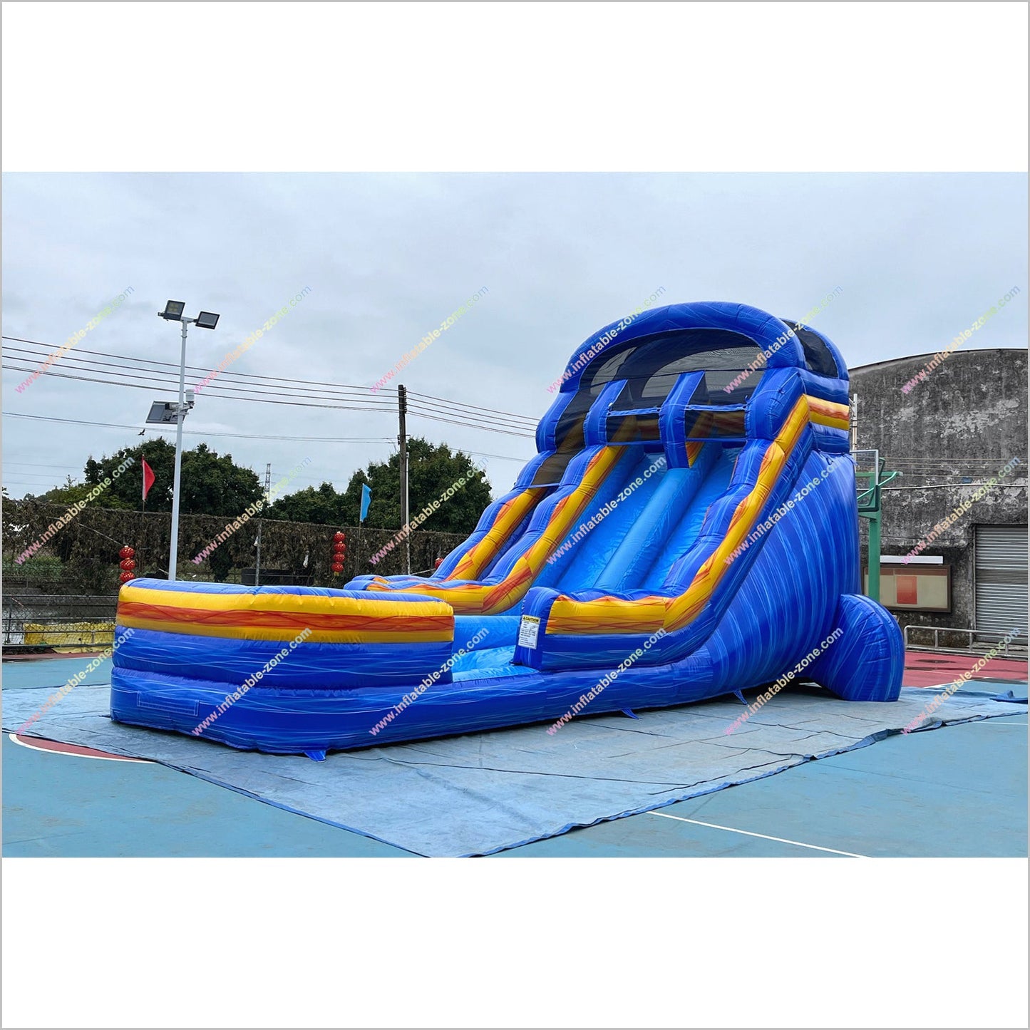 Commercial Park Equipment Inflatable Pool And Water Slide Jumpy House Near Me Dual Lane Water Slide For Sale - Inflatable-Zone