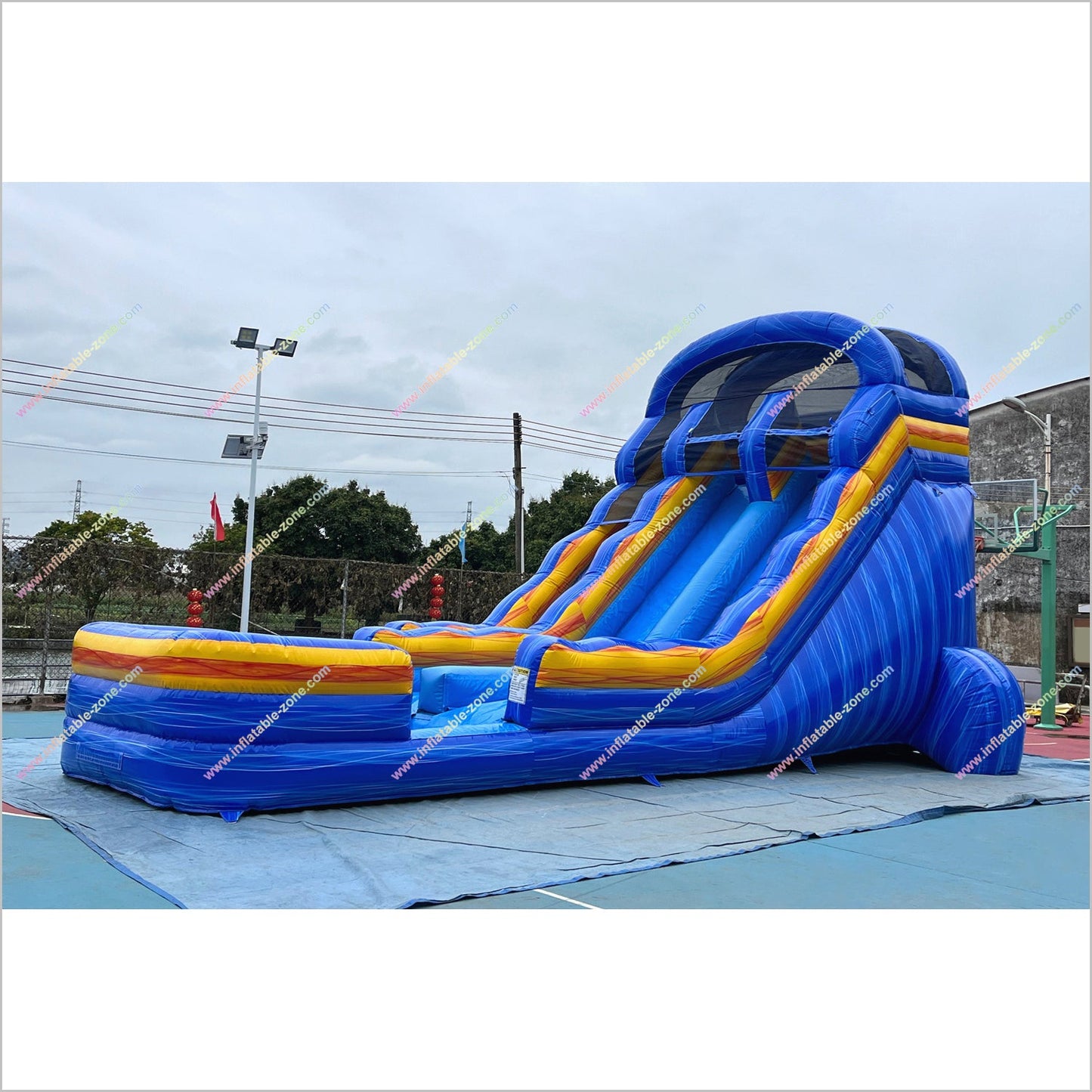 Commercial Park Equipment Inflatable Pool And Water Slide Jumpy House Near Me Dual Lane Water Slide For Sale - Inflatable-Zone