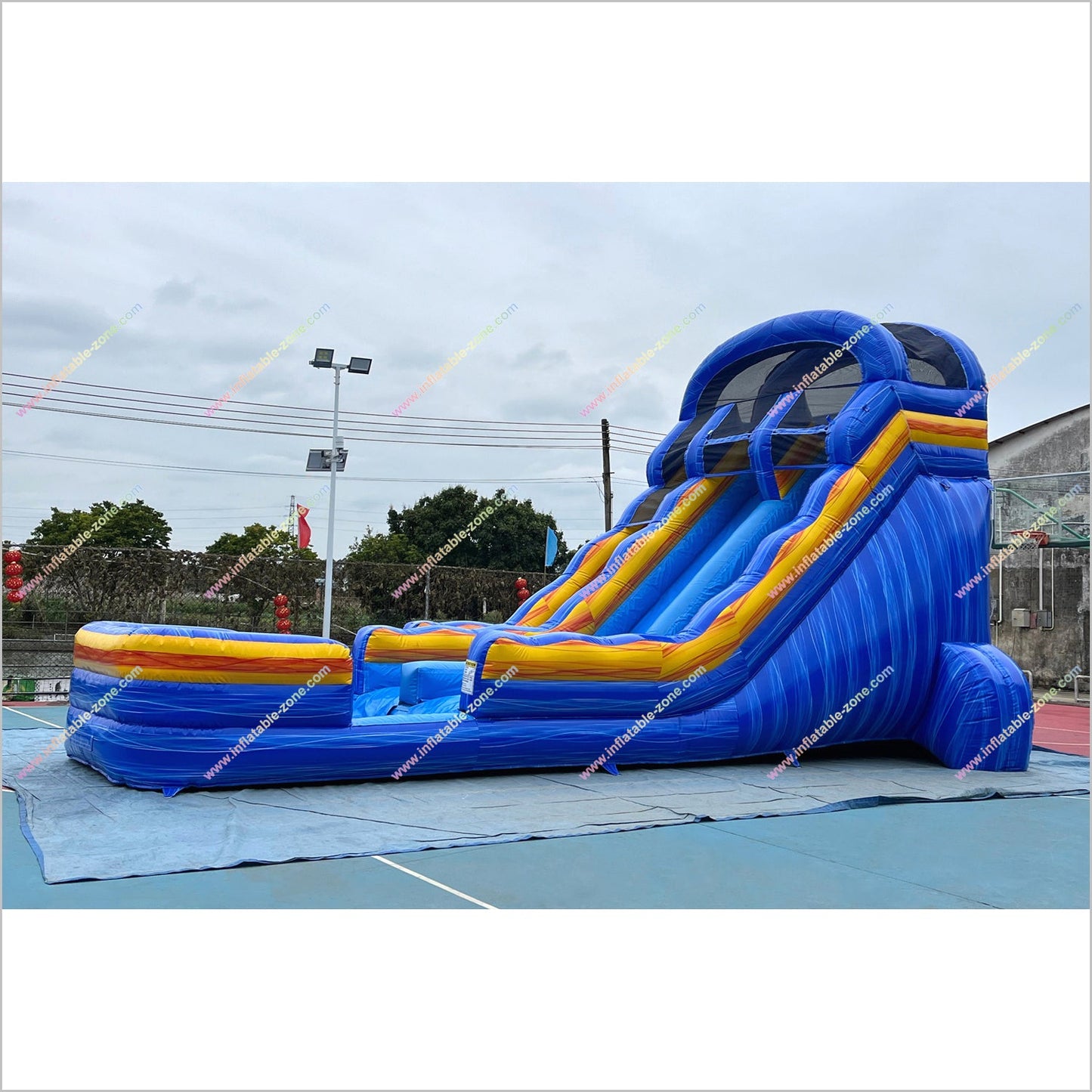 Commercial Park Equipment Inflatable Pool And Water Slide Jumpy House Near Me Dual Lane Water Slide For Sale - Inflatable-Zone