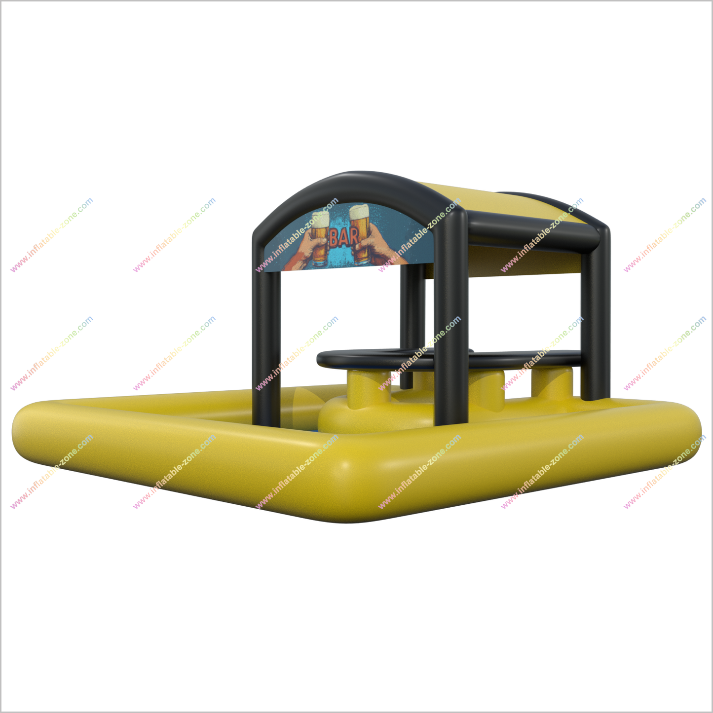 Adult Outdoor Party Games Inflatable Pool Bar Backyard Play Area Pub Pool Table Floating Tent Camping On Water