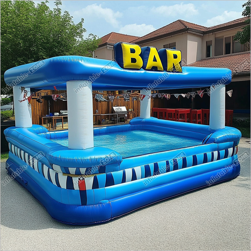 The Pool Bar Swimming Pool Pub Water Party Games Backyard Water Activities Inflatable Pool Bar For Sale - Inflatable-Zone