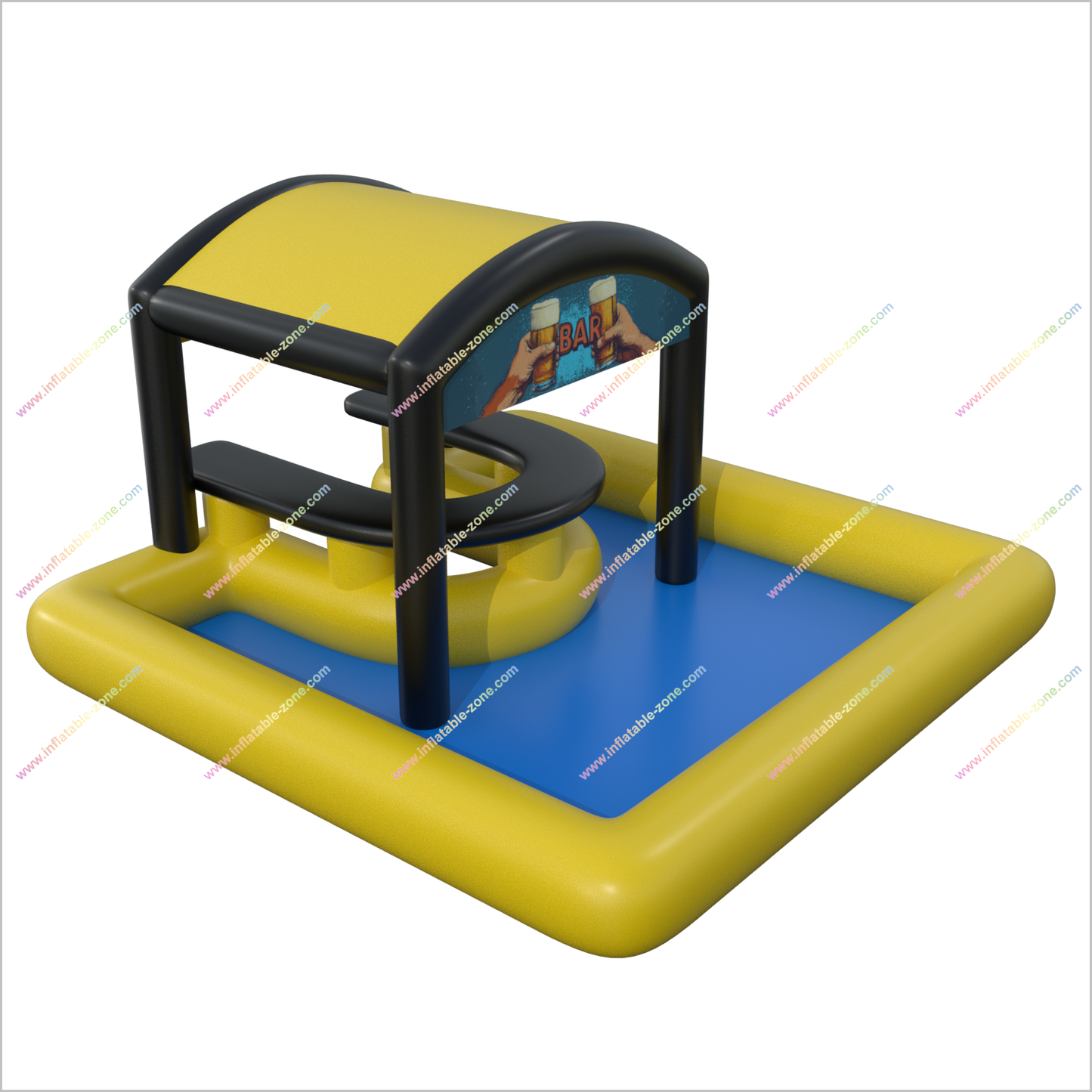 Adult Outdoor Party Games Inflatable Pool Bar Backyard Play Area Pub Pool Table Floating Tent Camping On Water