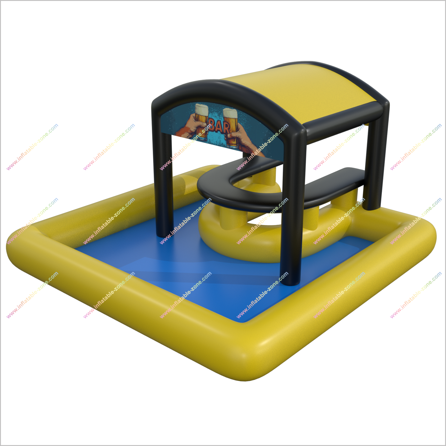 Adult Outdoor Party Games Inflatable Pool Bar Backyard Play Area Pub Pool Table Floating Tent Camping On Water