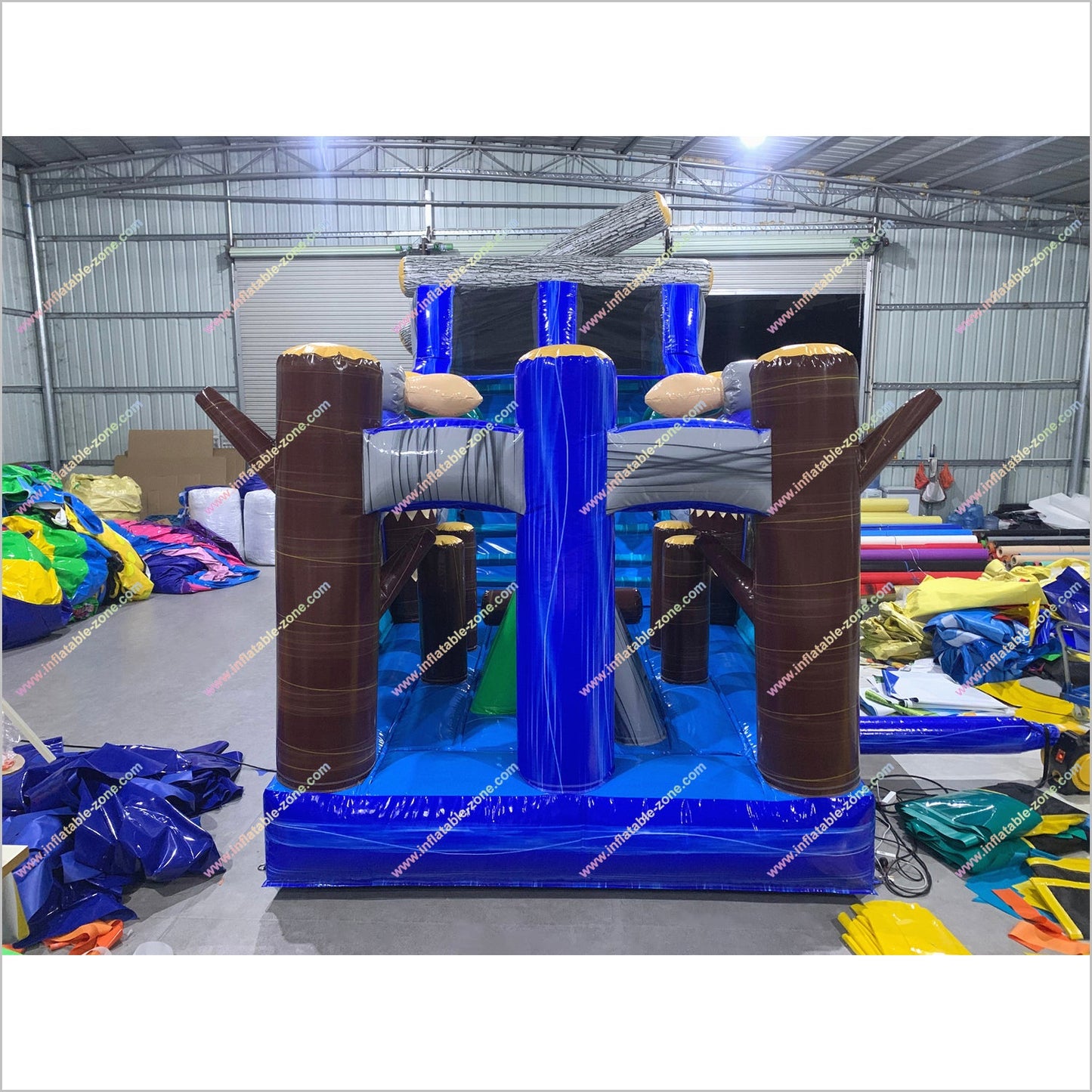 Tropical Wet And Dry Inflatable Pool Obstacle Course Large Soft Play Equipment Water Slide Obstacle Course For Rent - Inflatable-Zone