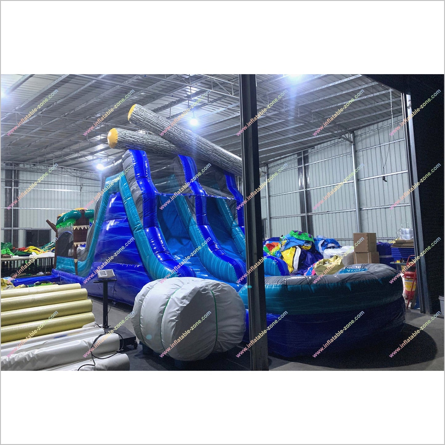 Tropical Wet And Dry Inflatable Pool Obstacle Course Large Soft Play Equipment Water Slide Obstacle Course For Rent - Inflatable-Zone
