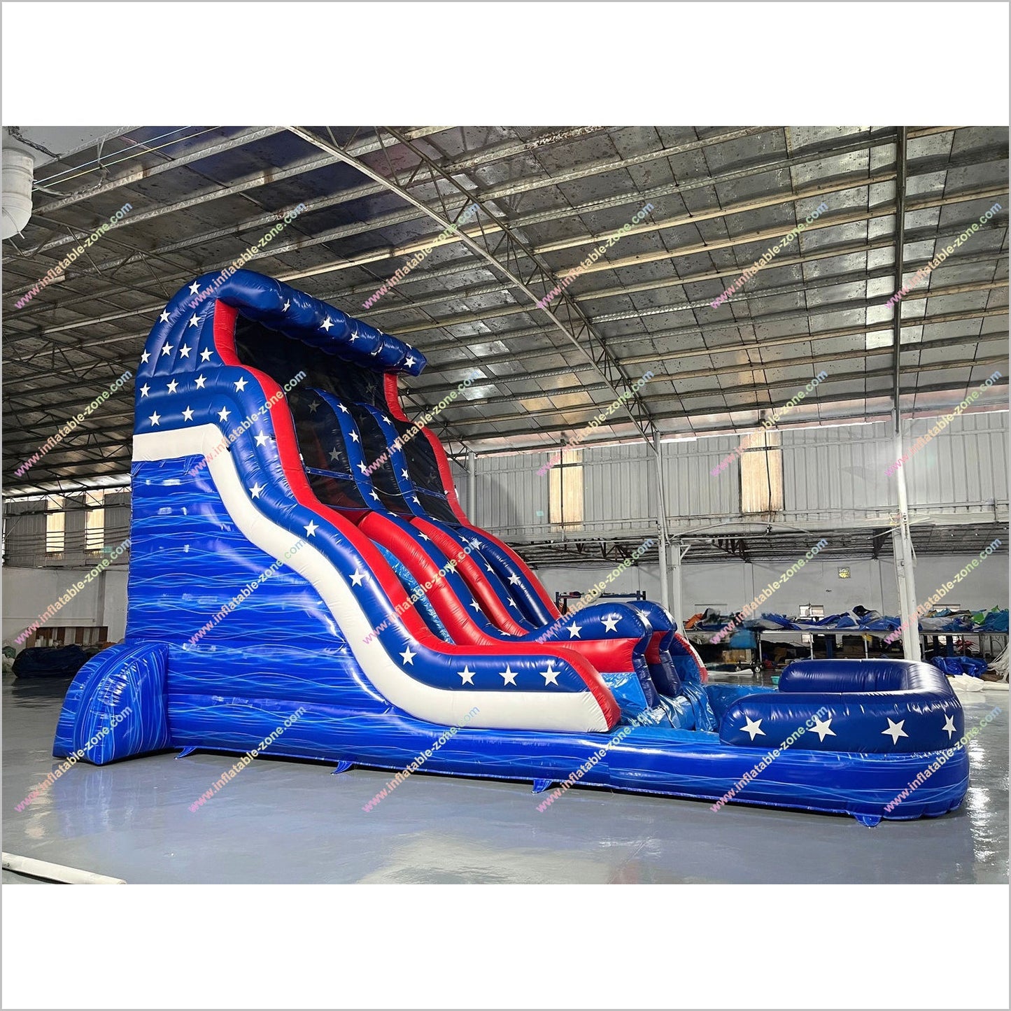 Stars And Stripes American Flag Inflatable Pool Waterslides Indoor Party Playground Inflatable Water Slides For Adults Rental