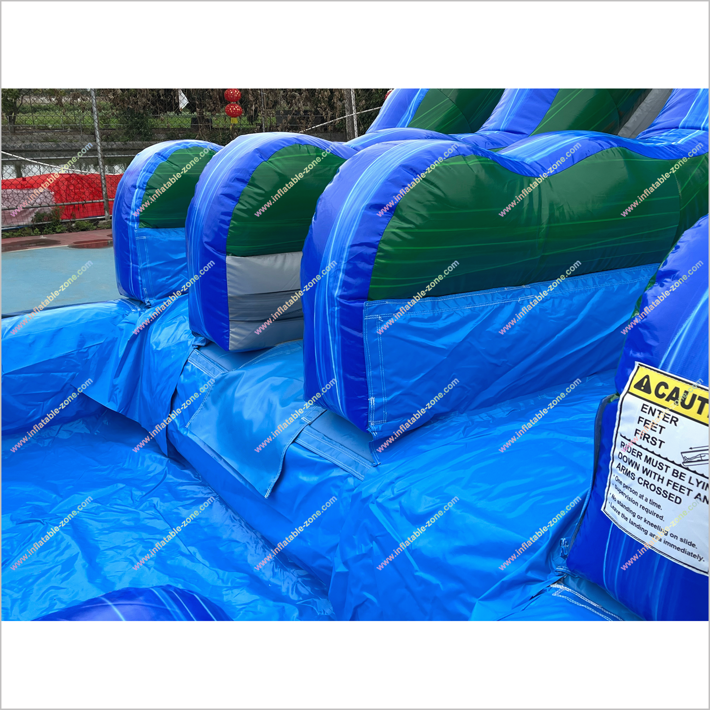 Inflatable Water Slide Hire Tropical Entertainment Palm Tree Double Water Slide Inflatable Pool For Sale - Inflatable-Zone
