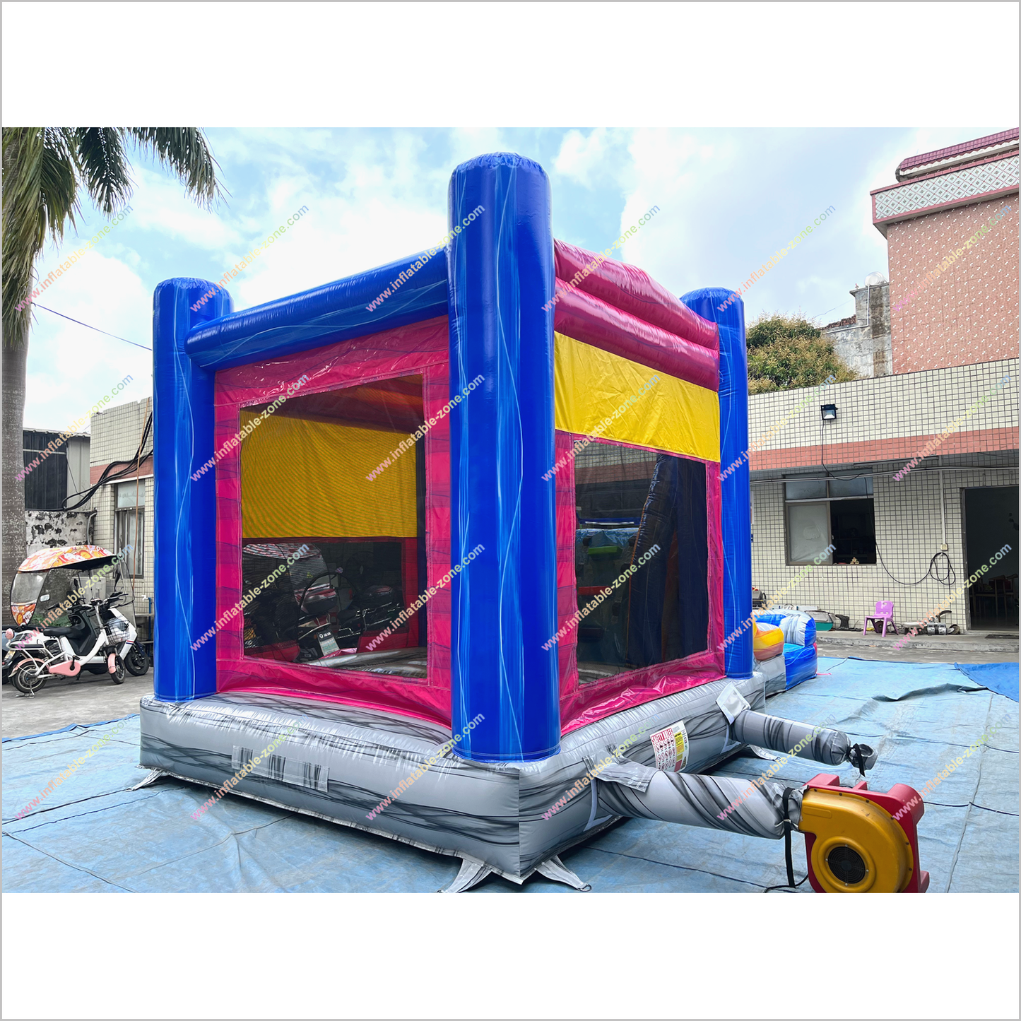 Inflatable Single Big Lane Bounce House With Slide And Pool Wet Dry Combo Inflatable Water Slide Jumping Castle Hire