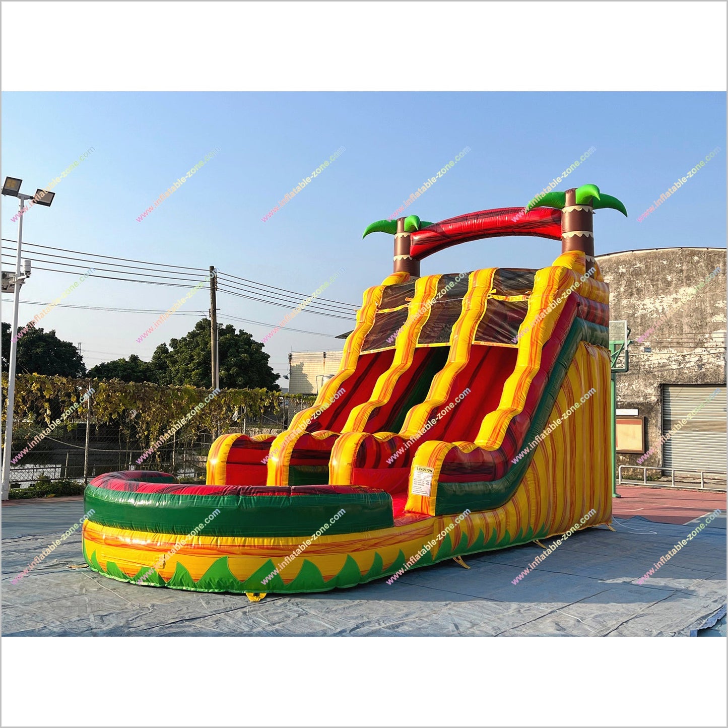 Tropical Breeze Inflatable Water Slide Rentals Near Me Commercial Play Ground Water Slide Into The Pool