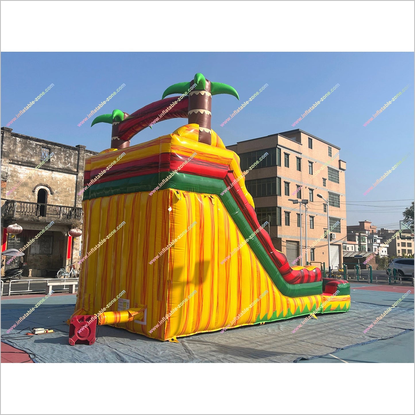 Tropical Breeze Inflatable Water Slide Rentals Near Me Commercial Play Ground Water Slide Into The Pool