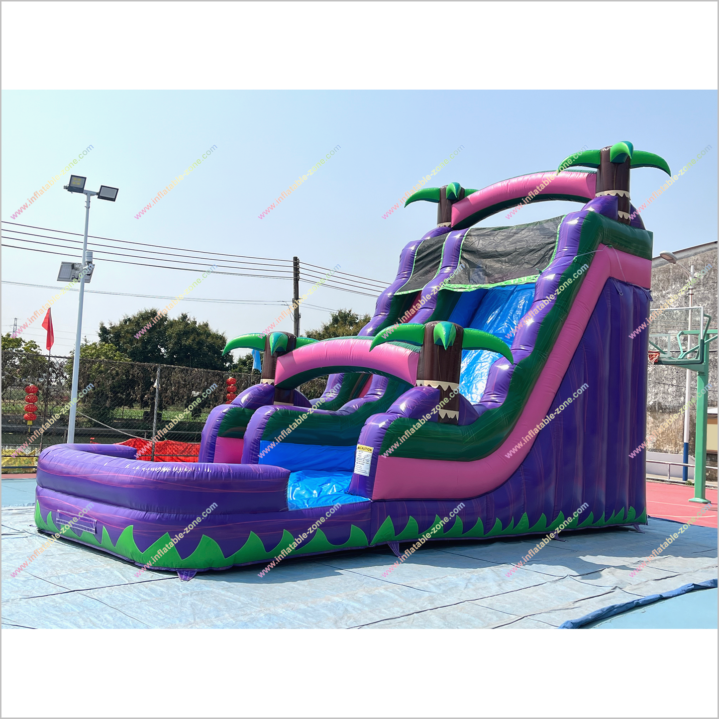 Outdoor Palm Trees Inflatable Water Slides Big Party Event Rentals Near Me Waterslides For Pool - Inflatable-Zone