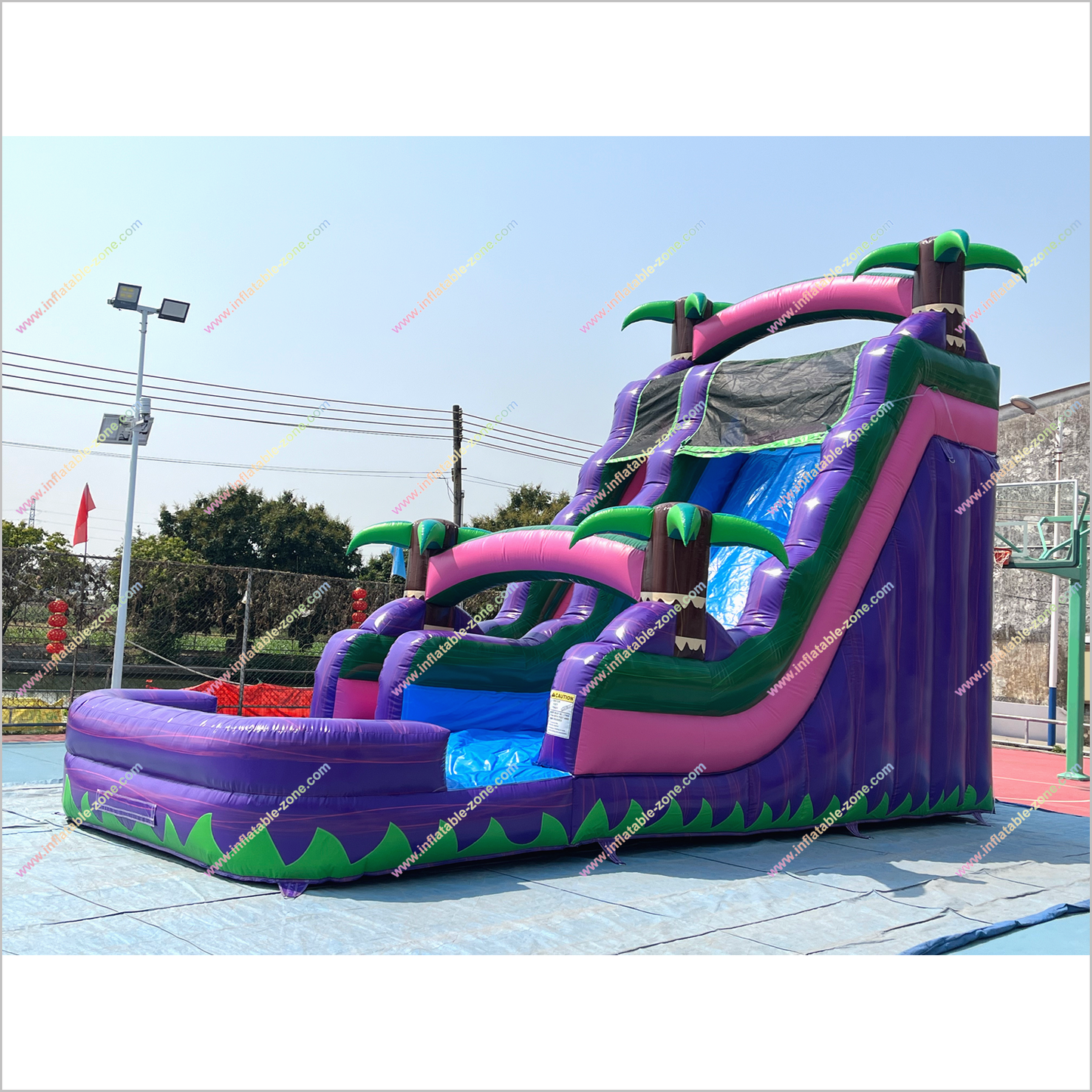 Outdoor Palm Trees Inflatable Water Slides Big Party Event Rentals Near Me Waterslides For Pool - Inflatable-Zone