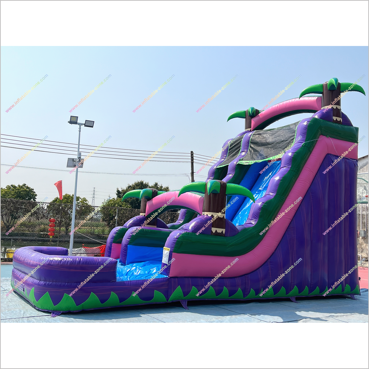 Outdoor Palm Trees Inflatable Water Slides Big Party Event Rentals Near Me Waterslides For Pool - Inflatable-Zone