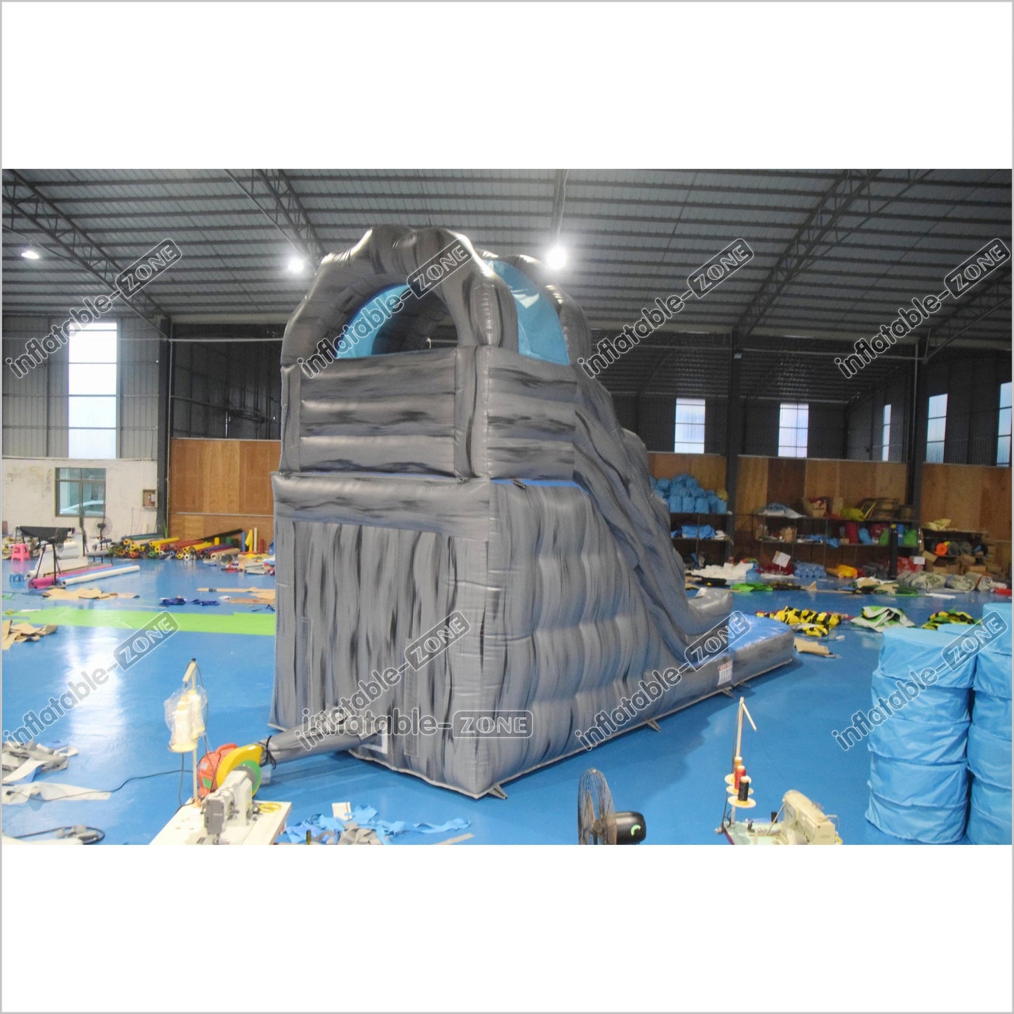 Gray Marble Inflatable Wave Waterslide Kids Pool Birthday Party Water Slide Commercial Inflatables - Inflatable-Zone