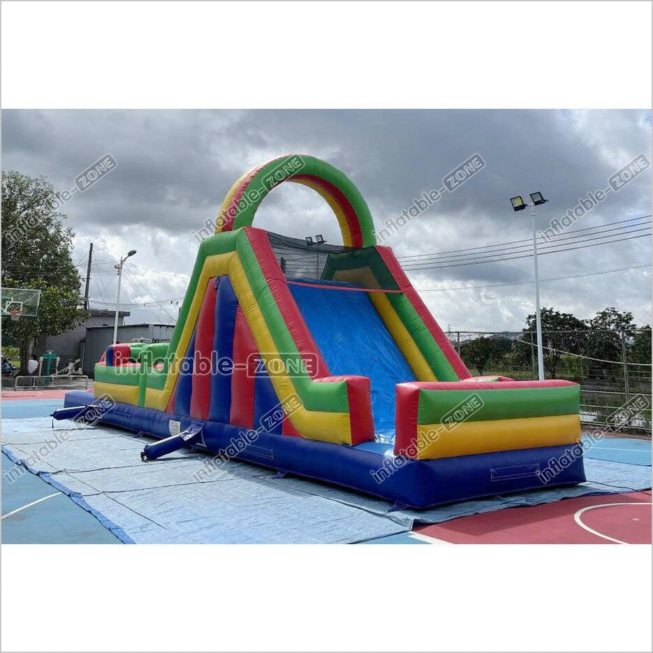 Large Inflatable Obstacle Course Playground Near Me Inflatable Slide And Rock Climbing Wall Challenge Course For Kids - Inflatable-Zone