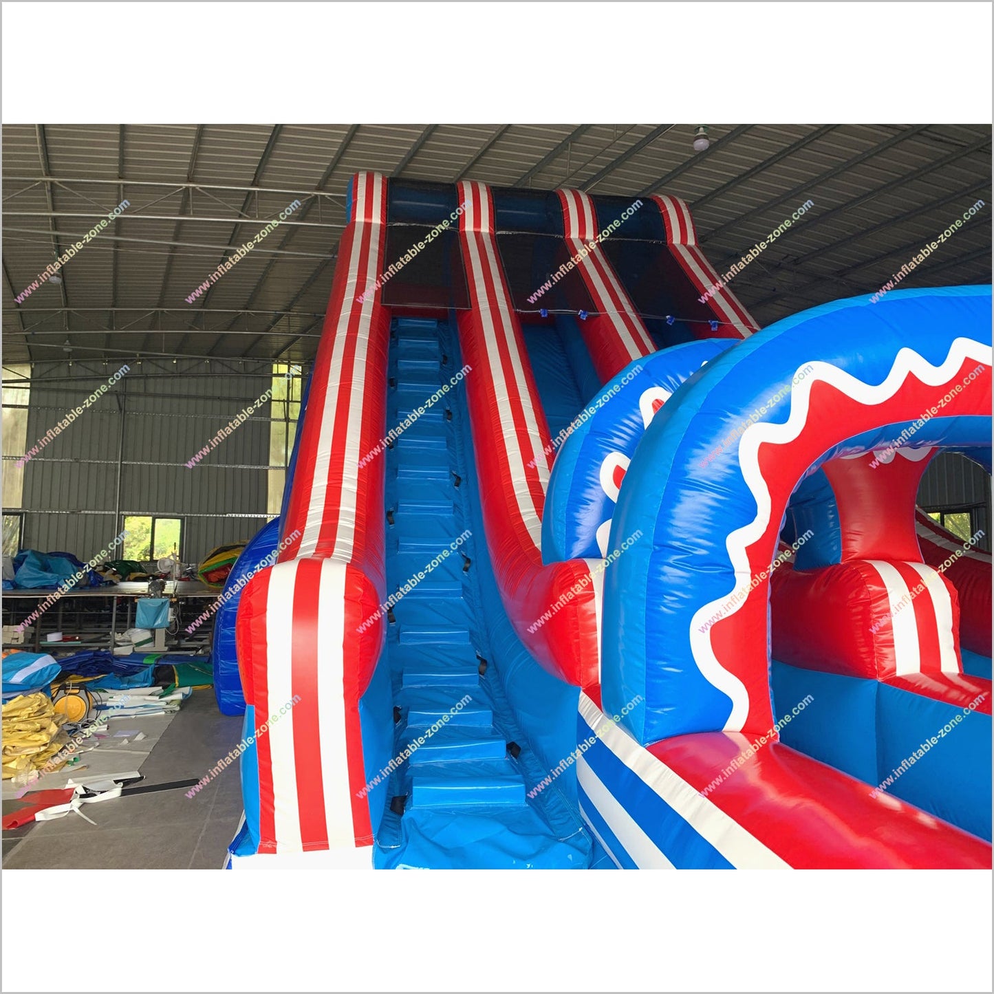 Large Inflatable Water Slide For Adults Commercial Indoor Play Area Equipment Inflatable Double Slip And Slide With Pool