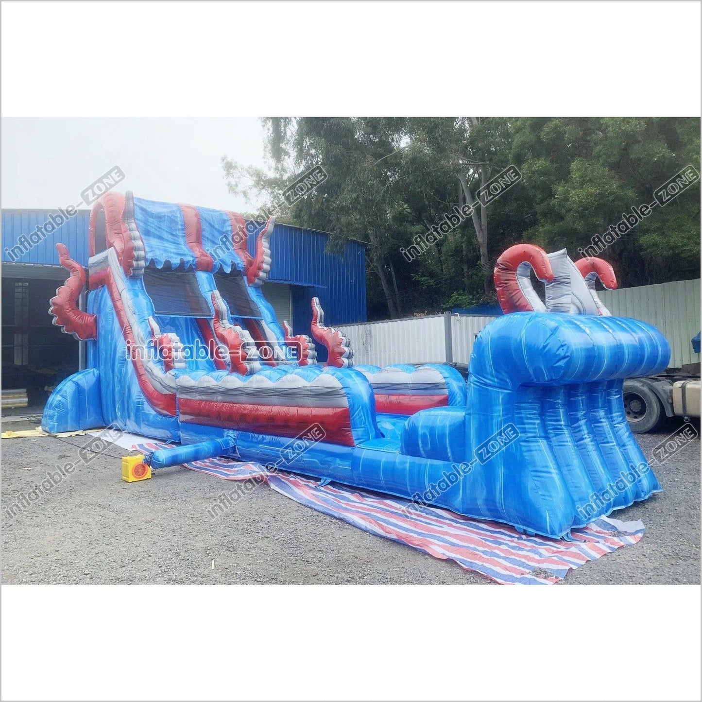 Ocean Theme Large Inflatable Waterslide With Splash Pool Blow Up Slip And Slide For Kids And Adults - Inflatable-Zone