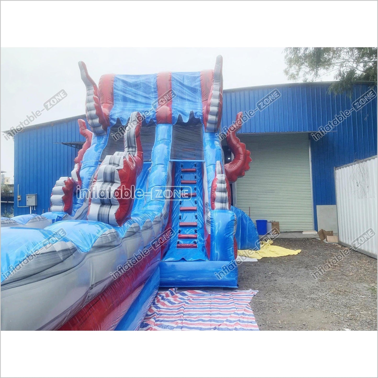 Ocean Theme Large Inflatable Waterslide With Splash Pool Blow Up Slip And Slide For Kids And Adults - Inflatable-Zone