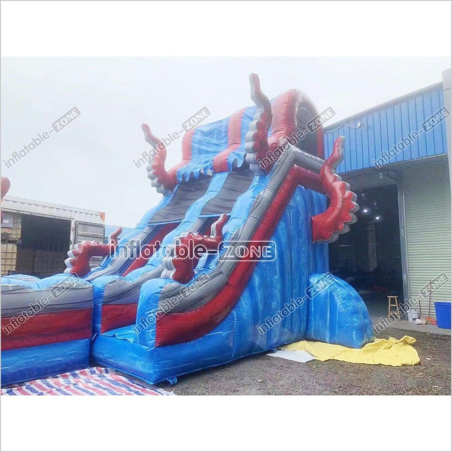 Ocean Theme Large Inflatable Waterslide With Splash Pool Blow Up Slip And Slide For Kids And Adults - Inflatable-Zone