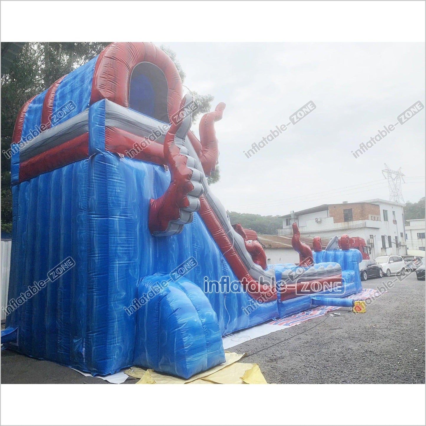 Ocean Theme Large Inflatable Waterslide With Splash Pool Blow Up Slip And Slide For Kids And Adults - Inflatable-Zone
