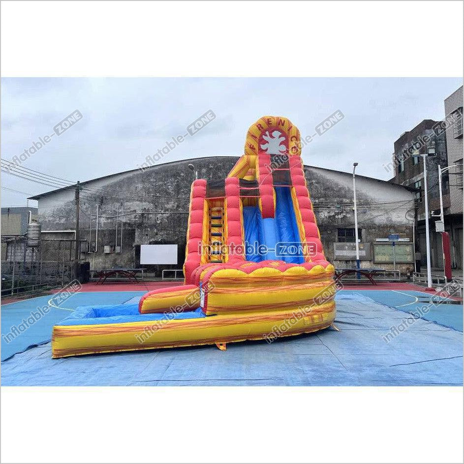 Commercial Large Water Slide Inflatable Pool Playground Dual Lane Curved Inflatable Water Slide - Inflatable-Zone
