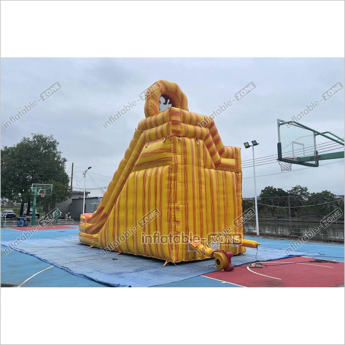 Commercial Large Water Slide Inflatable Pool Playground Dual Lane Curved Inflatable Water Slide - Inflatable-Zone
