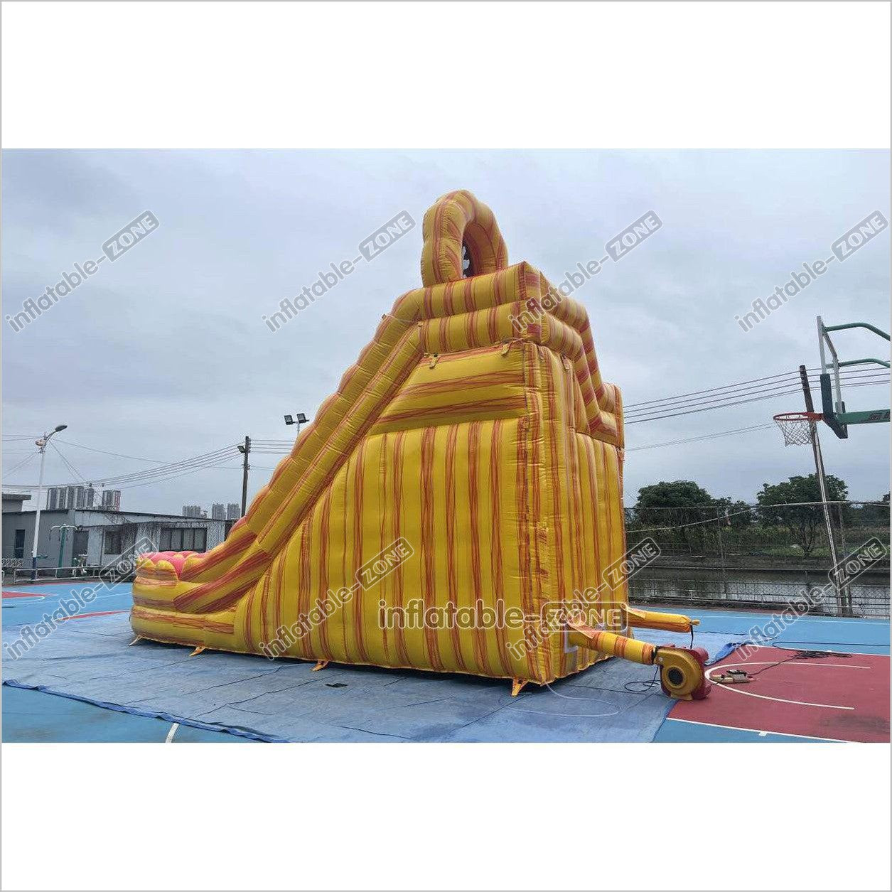 Commercial Large Water Slide Inflatable Pool Playground Dual Lane Curved Inflatable Water Slide - Inflatable-Zone