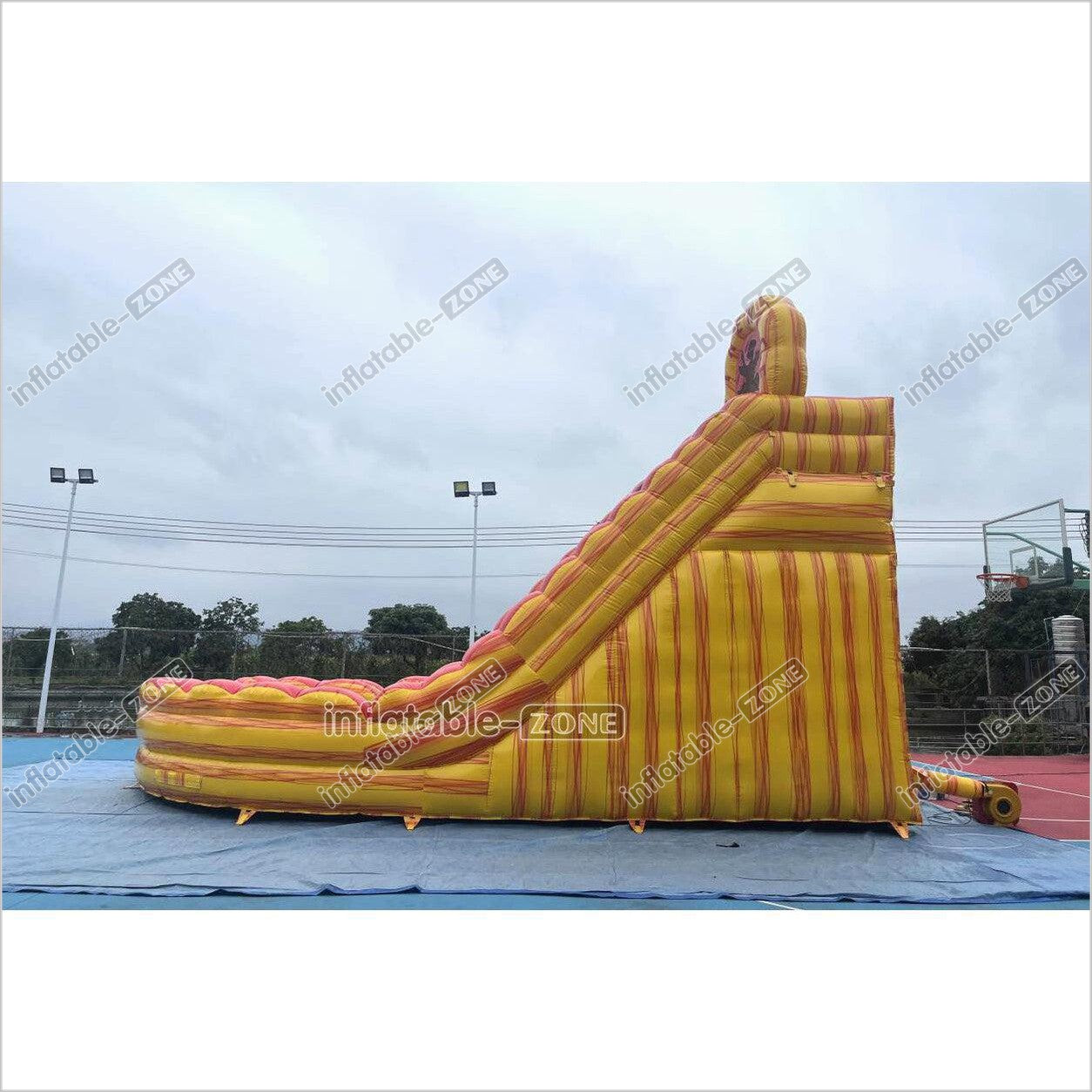 Commercial Large Water Slide Inflatable Pool Playground Dual Lane Curved Inflatable Water Slide - Inflatable-Zone