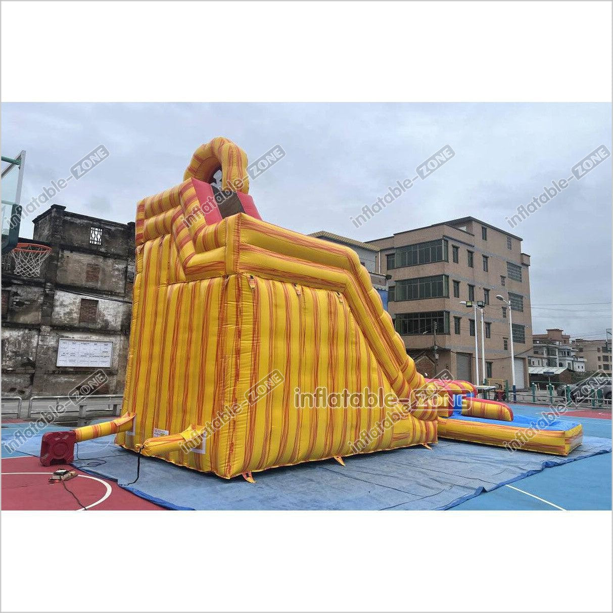 Commercial Large Water Slide Inflatable Pool Playground Dual Lane Curved Inflatable Water Slide - Inflatable-Zone