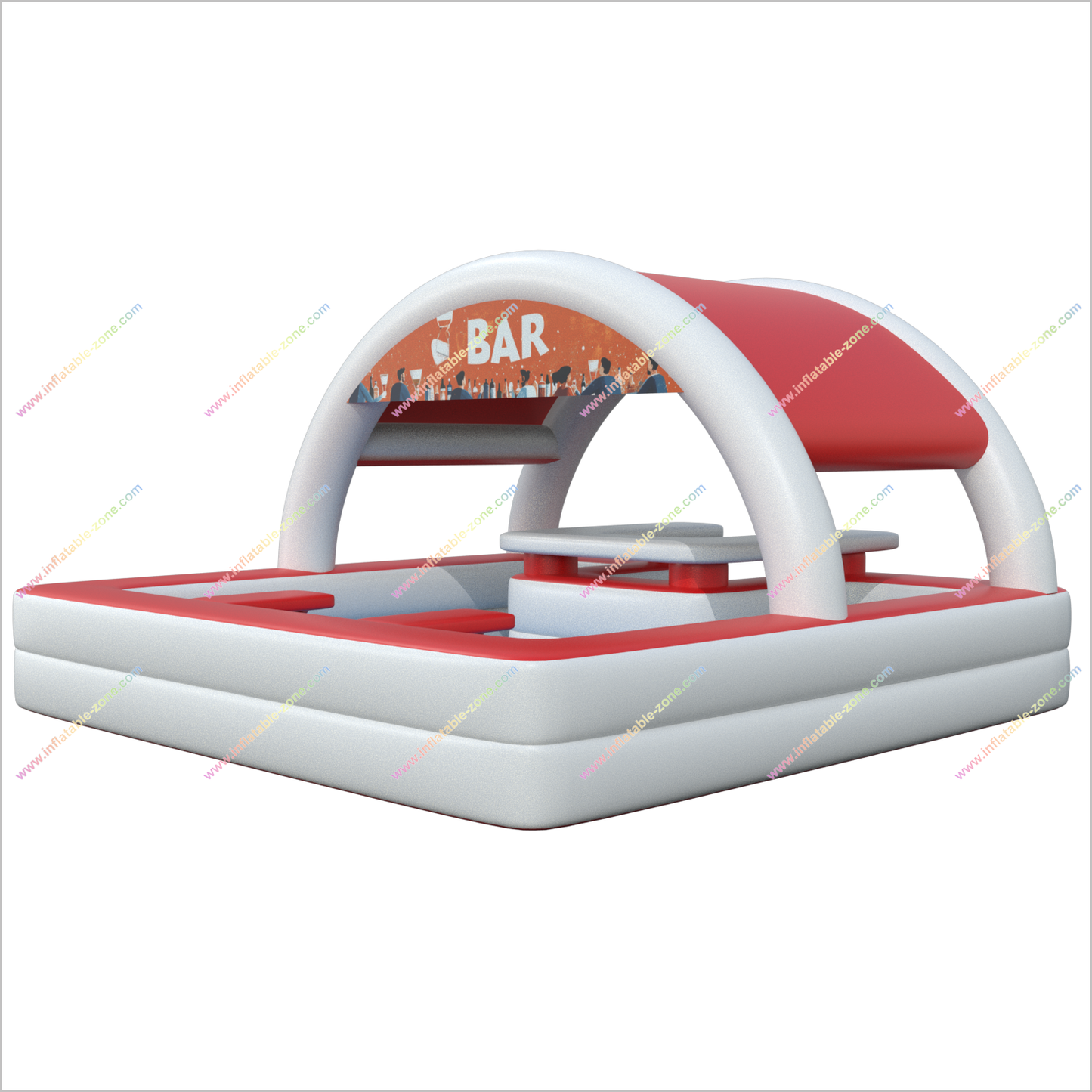 Luxury Water Inflatable Pool Bar Friends Gathering Pool Table With Bar Backyard Rental For Party