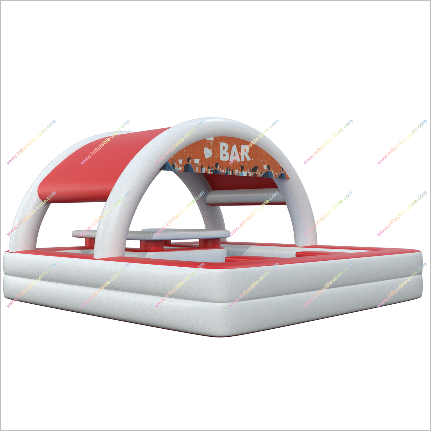 Luxury Water Inflatable Pool Bar Friends Gathering Pool Table With Bar Backyard Rental For Party