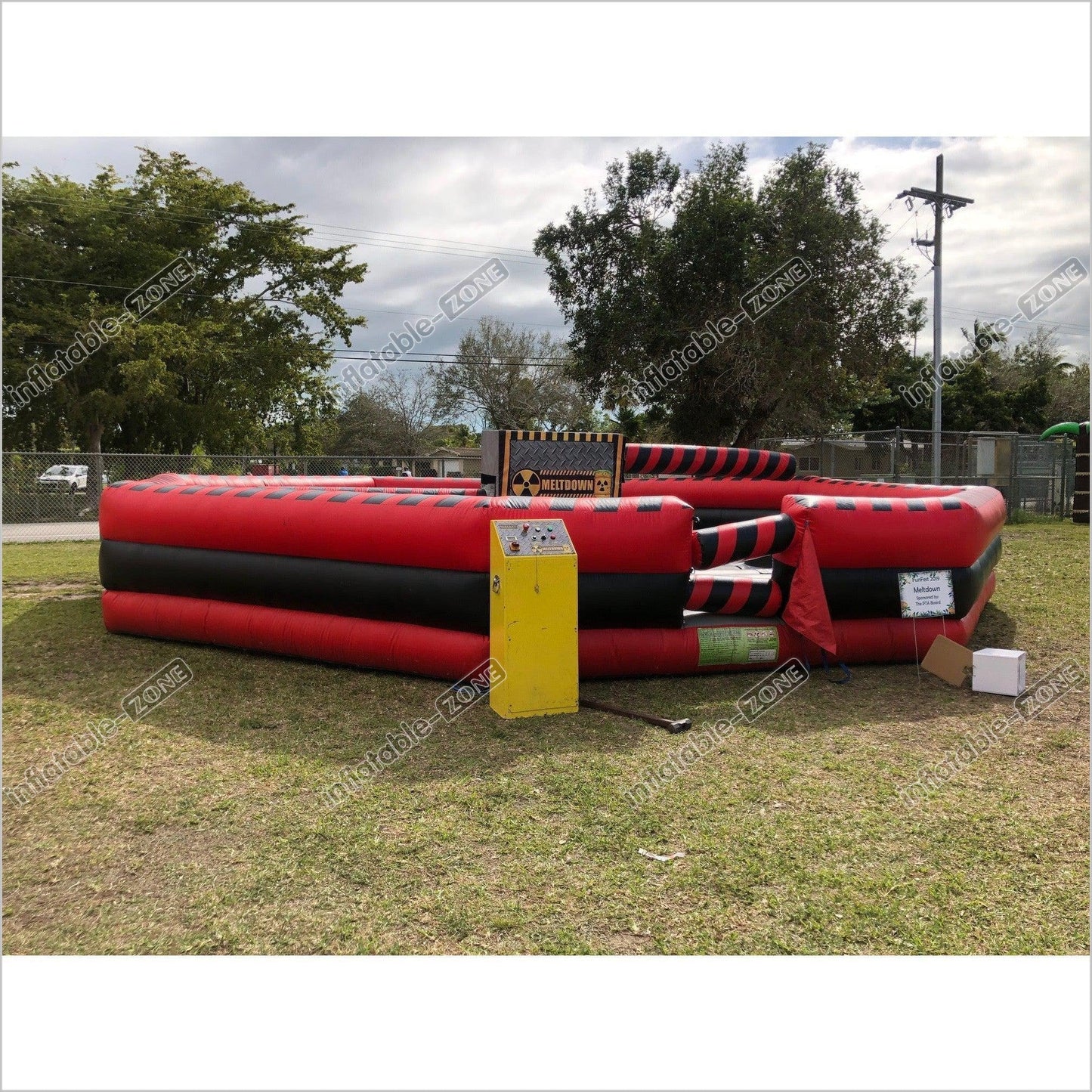 Red Interactive Toxic Meltdown Inflatable Ride Challenge game Inflatable Wipeout Game With Mechanical - Inflatable-Zone