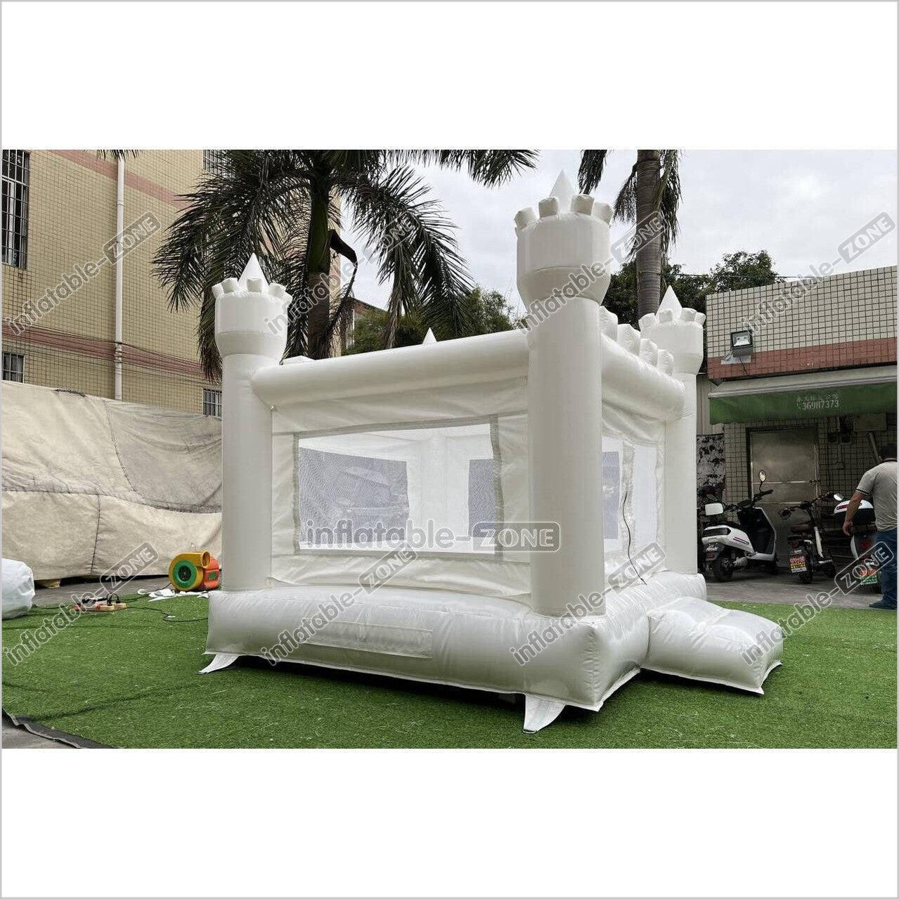 Mini White Bouncy Castle Jumping Party Best Inflatable Bounce House For Kids Birthday - Inflatable-Zone