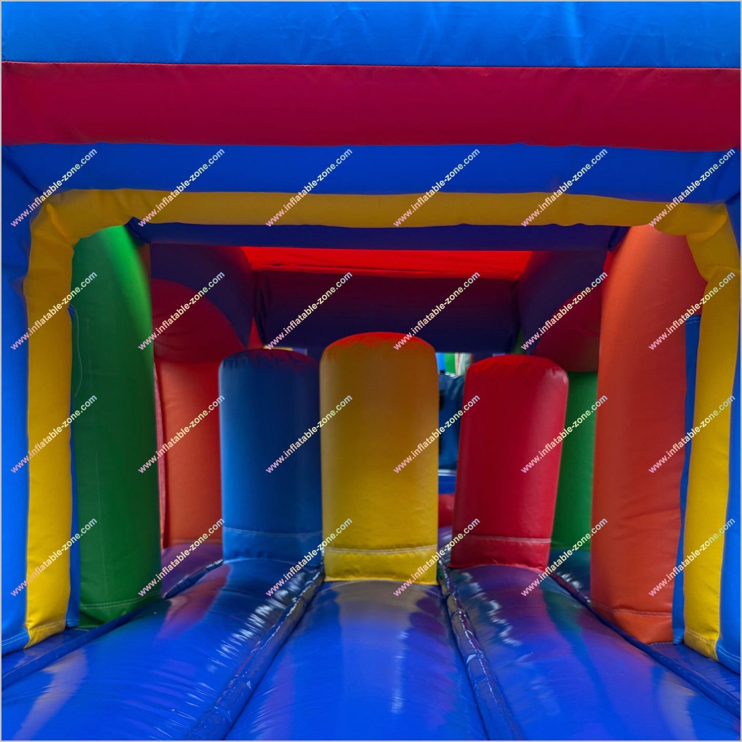 Best Colorful Obstacle Course Inflatable Bounce House Hot Air Balloon Decor Bouncy Obstacle Course Hire