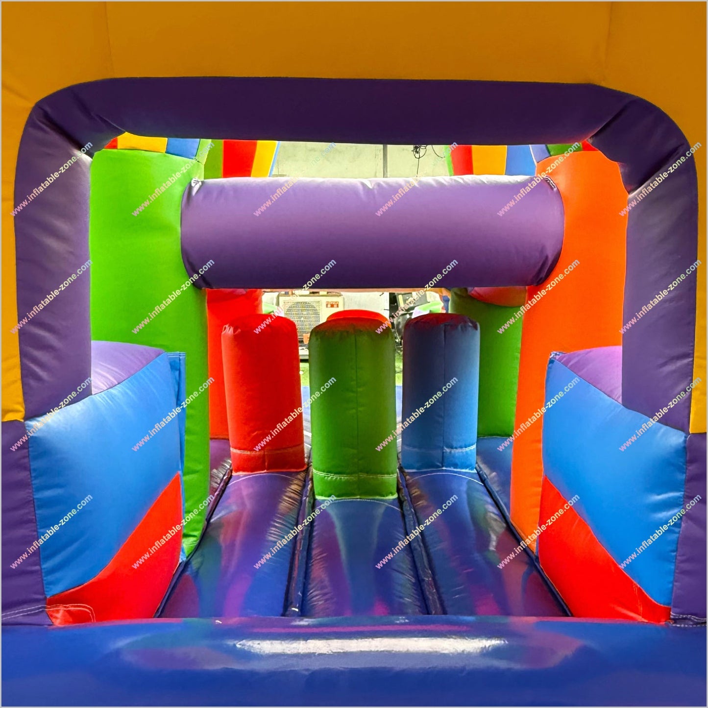 Best Colorful Obstacle Course Inflatable Bounce House Hot Air Balloon Decor Bouncy Obstacle Course Hire