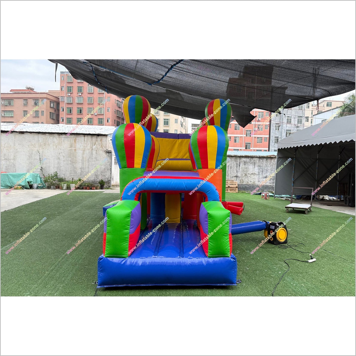 Best Colorful Obstacle Course Inflatable Bounce House Hot Air Balloon Decor Bouncy Obstacle Course Hire