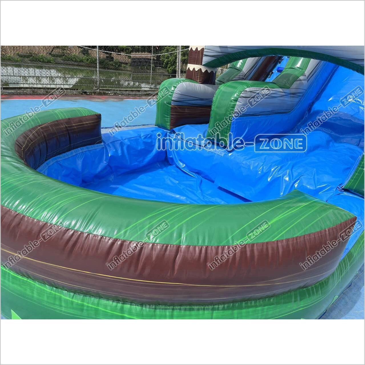 Outdoor Fun Water Slide Jumpers Near Me Emerald Crush Tsunami Inflatable Water Slide And Pool - Inflatable-Zone