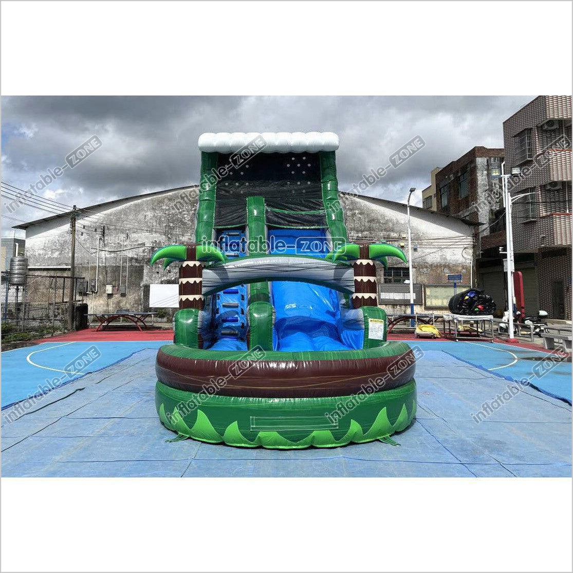Outdoor Fun Water Slide Jumpers Near Me Emerald Crush Tsunami Inflatable Water Slide And Pool - Inflatable-Zone