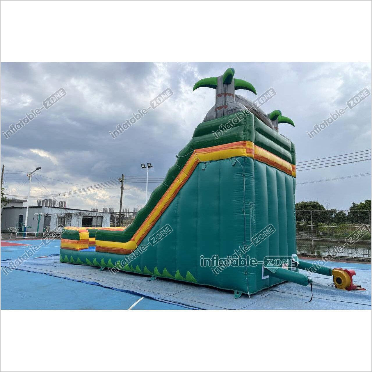 Palm Tree Inflatable Water Slide Outdoor Commercial Grade Water Jumping Castle With Slide And Splash Pool - Inflatable-Zone
