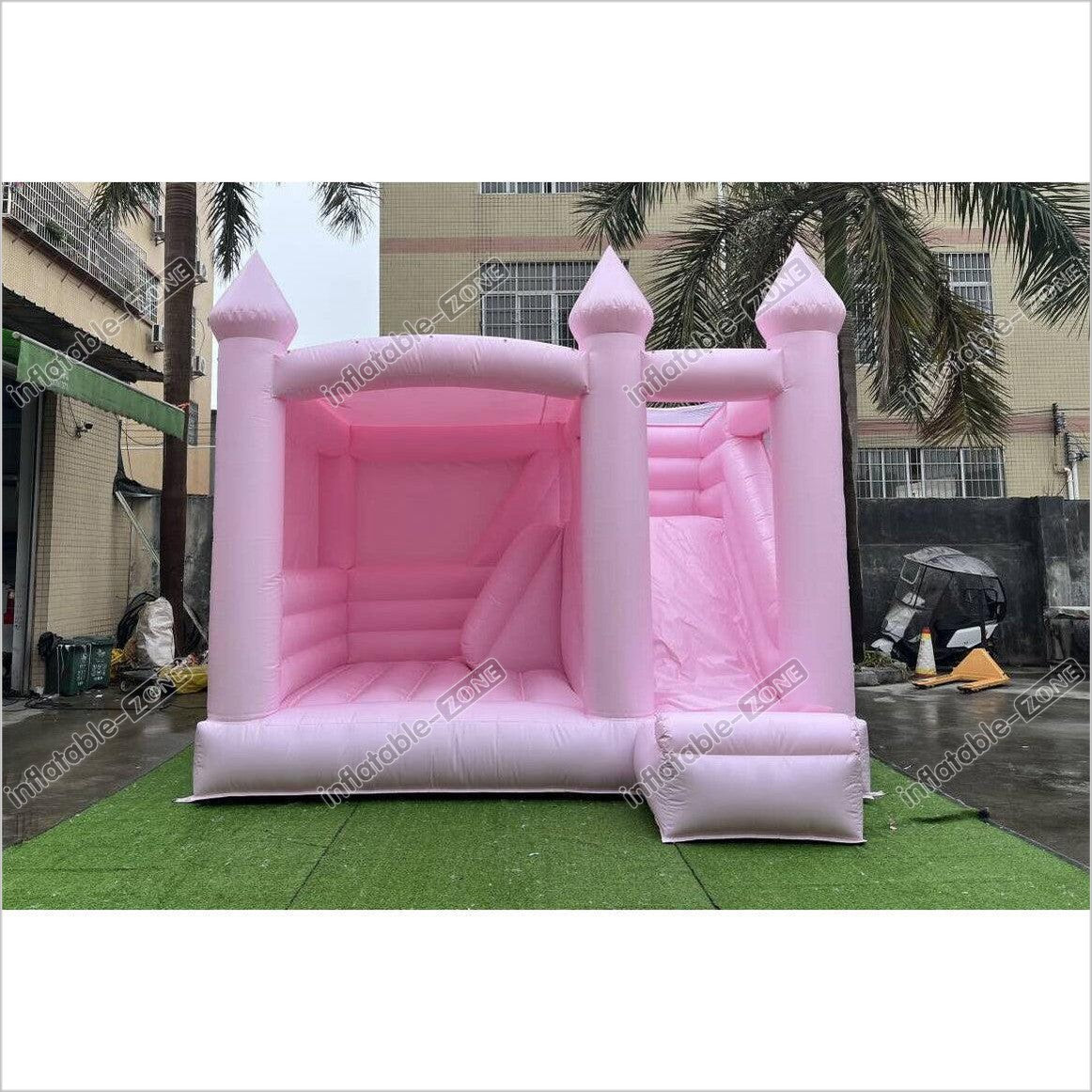 Commercial Pink Bouncy Castle With Slide Combo Wedding Inflatable Jumper Bounce House Play Near Me - Inflatable-Zone