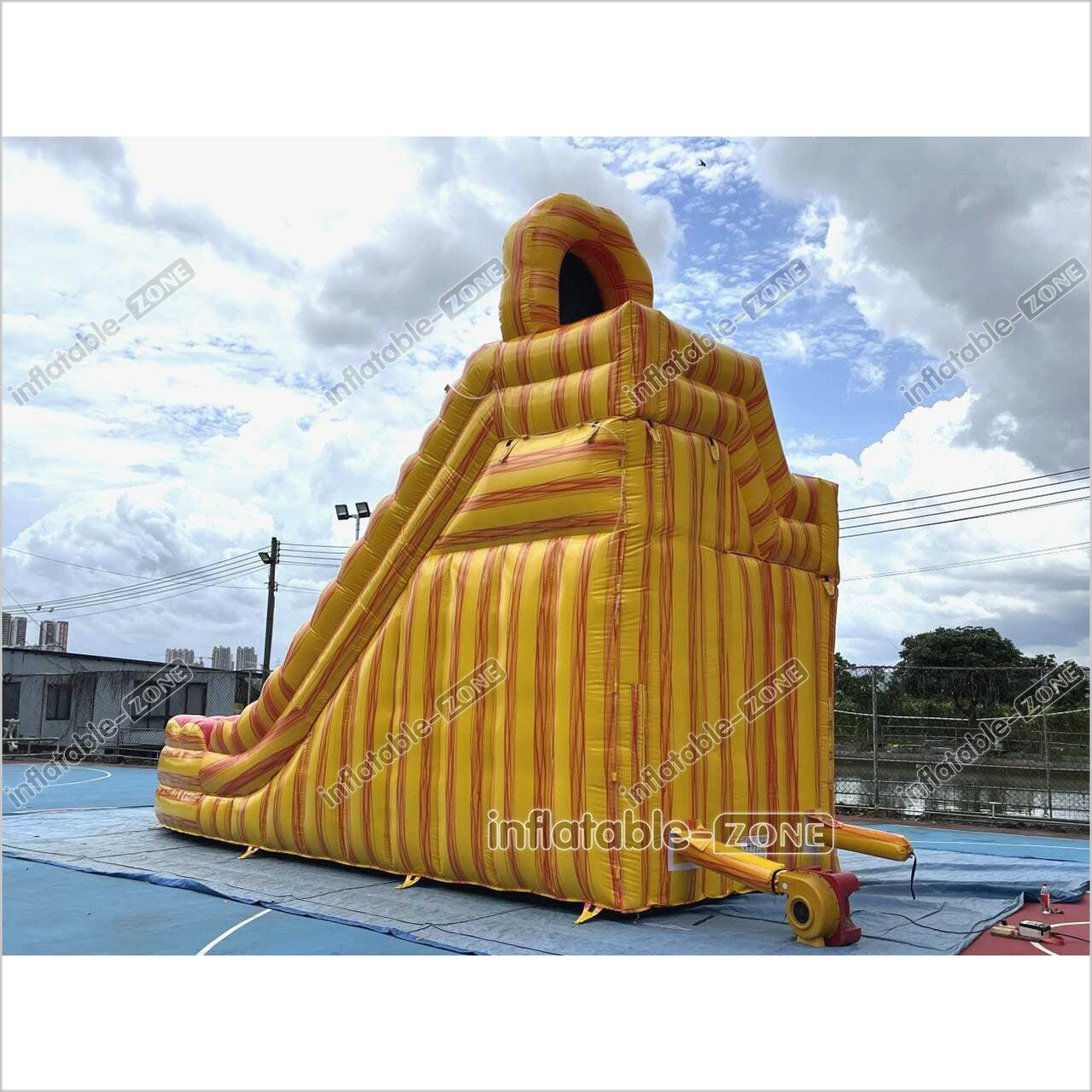 Playground Giant Waterslide With Pool Inflatable Pipeline Fire And Ice Dual Lane Inflatable Water Slide - Inflatable-Zone