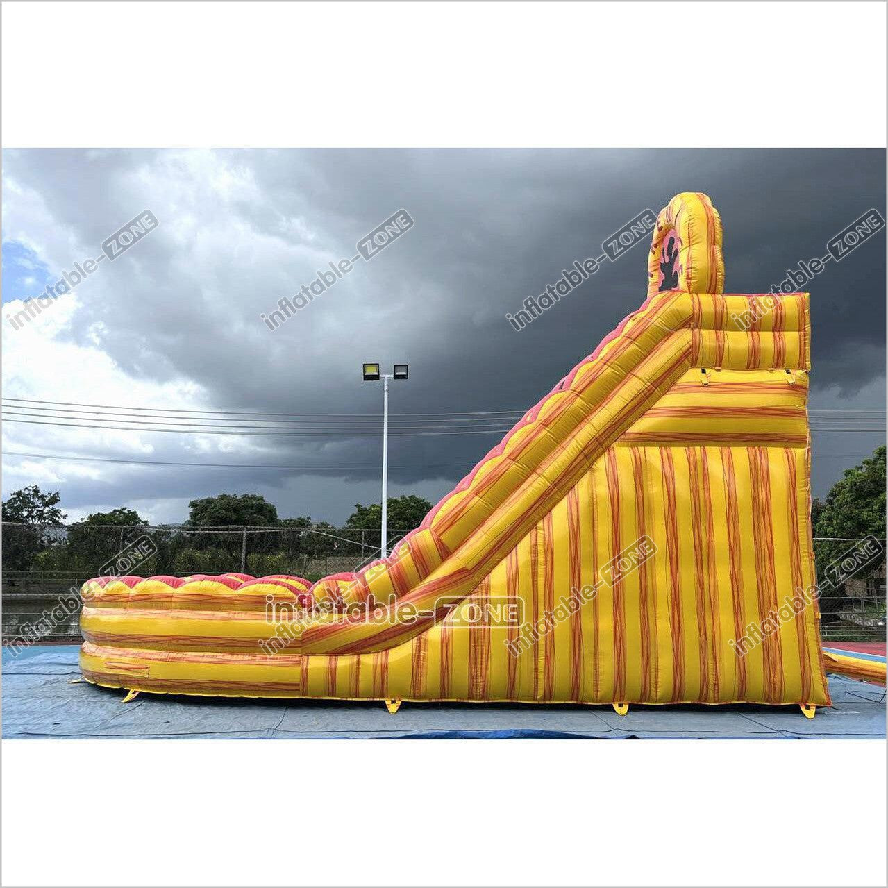 Playground Giant Waterslide With Pool Inflatable Pipeline Fire And Ice Dual Lane Inflatable Water Slide - Inflatable-Zone