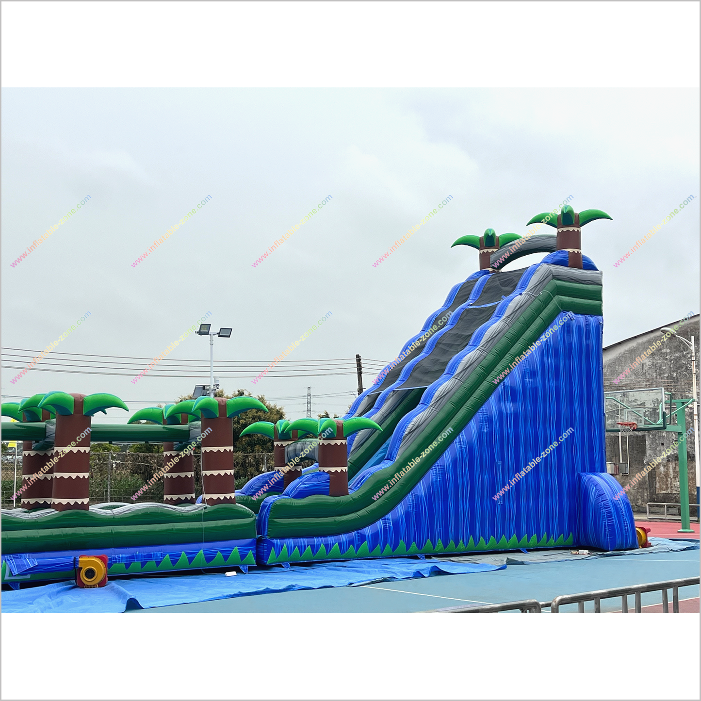 Purchase Inflatable Water Slide Giant Playground Plam Trees Water Slide Slip And Slide Into Pool - Inflatable-Zone