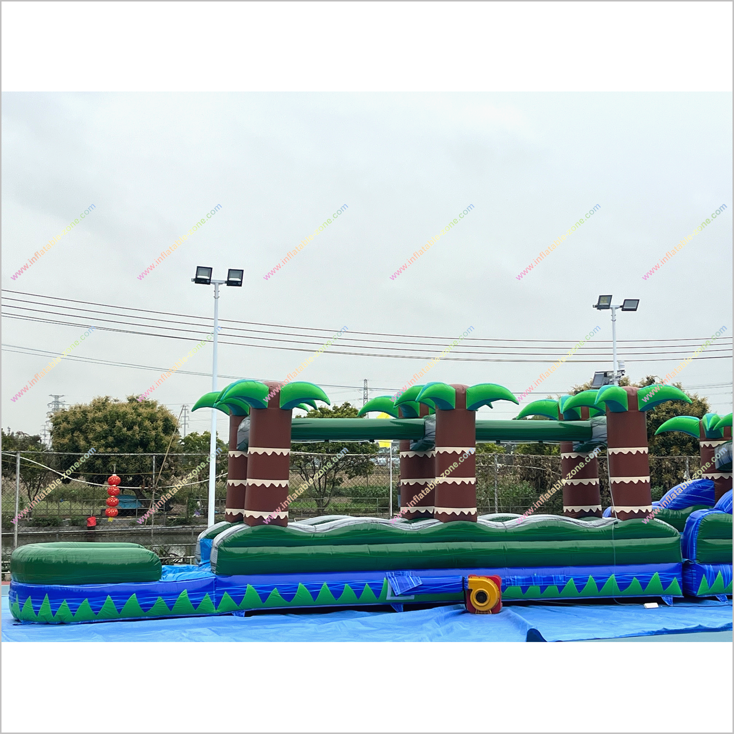 Purchase Inflatable Water Slide Giant Playground Plam Trees Water Slide Slip And Slide Into Pool - Inflatable-Zone