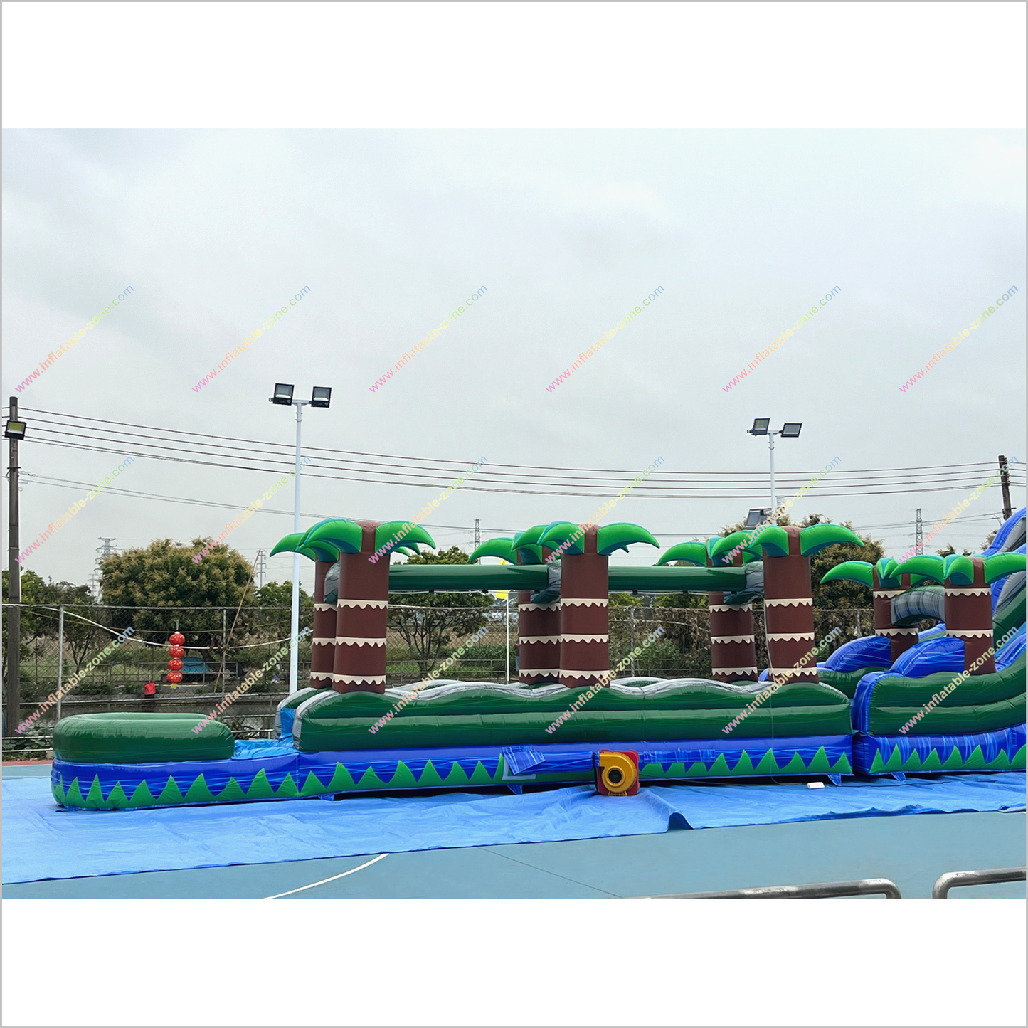 Purchase Inflatable Water Slide Giant Playground Plam Trees Water Slide Slip And Slide Into Pool - Inflatable-Zone