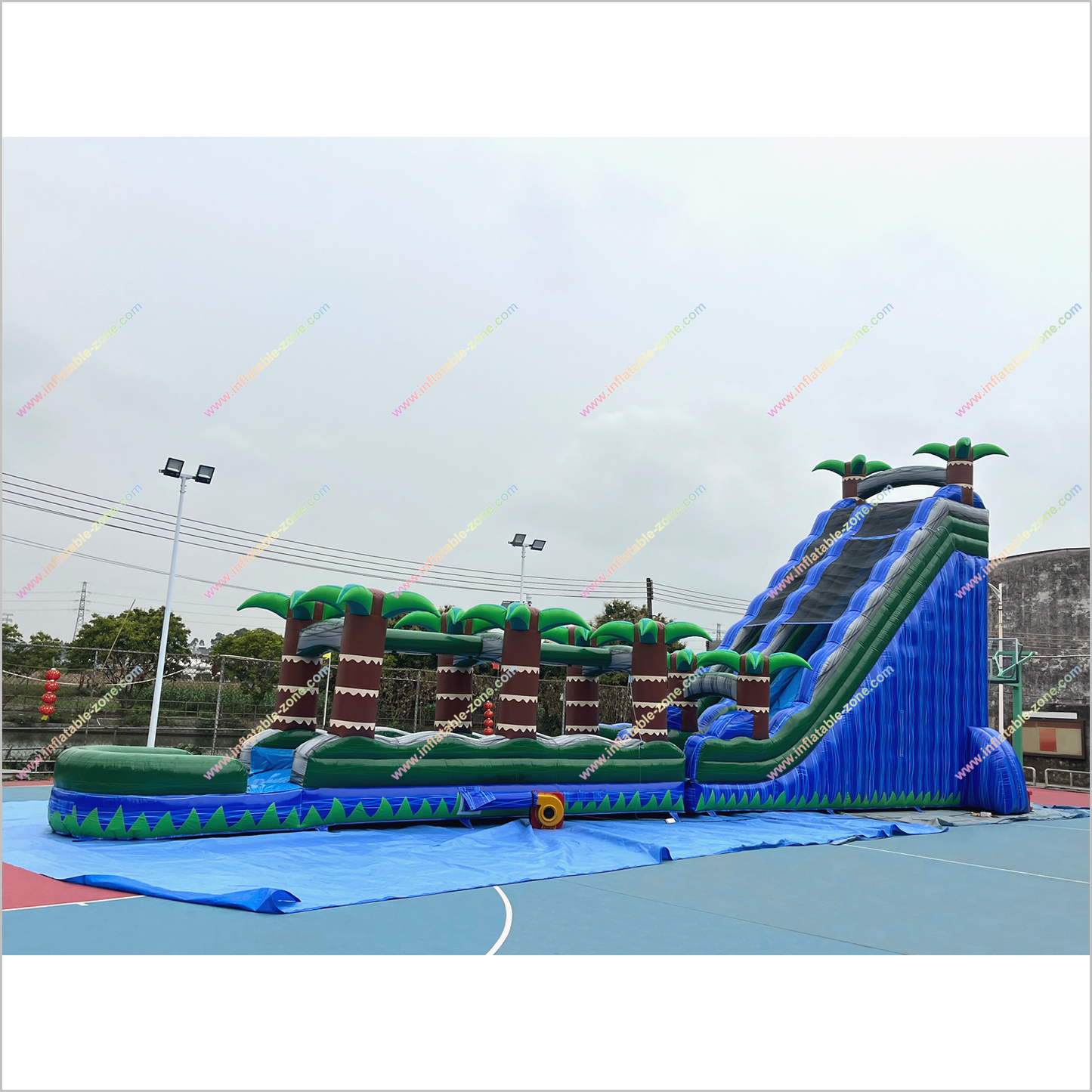 Purchase Inflatable Water Slide Giant Playground Plam Trees Water Slide Slip And Slide Into Pool - Inflatable-Zone